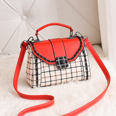 

Plaid fashion wild handbags handbags casual shoulder diagonal cross fairy small square bag