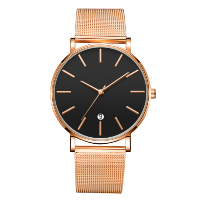 

Gobestart Fashion Simple Simple Casual Calendar Business Net With Strap Mens Watch