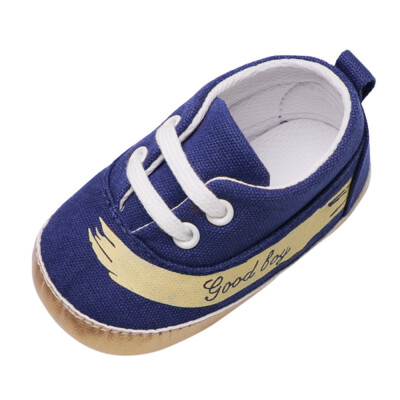 

Toddler Infant Baby Canvas Letter Crib Shoes Soft Sole Anti-slip Single Shoes