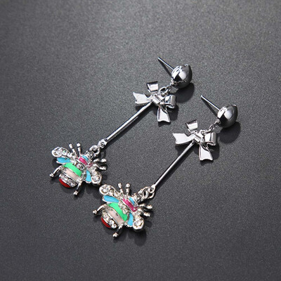 

Lovely Orange Bee Animal Drop Earrings Girls Jewelry Gift Long Pendant Earrings