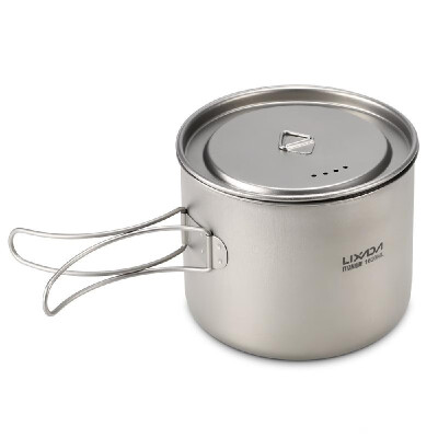 

Lixada 1600ml Titanium Pot Ultralight Portable Hanging Pot with Lid&Foldable Handle Outdoor Camping Hiking Backpacking