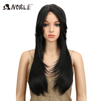 

Noble 24" Heat Resistant Synthetic Hair Long Straight Wigs For Black Women Side Blonde 13515 Inches Lace Front Ombre Peruca