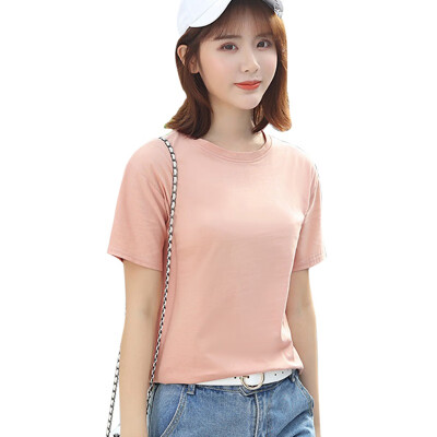 

Womens O-Neck Solid Short Sleeve Loose T-Shirt