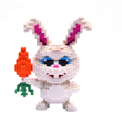 

8614 Carrot Rabbit Cartoon Model Building Blocks Bricks Kids DIY Christmas Birthday Gifts Toys Diamond Doll Pressure Release