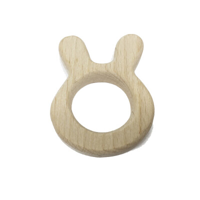 

Siaonvr Cute Safe Natural Wooden Animal Shape Ring Baby Teether Teething Safe Gift E