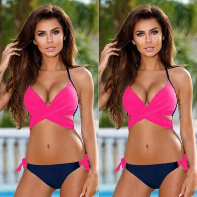 

Plus Size Women Bikini Set Bandage Push Up Swimwear Swimsuit Bathing Beachwear