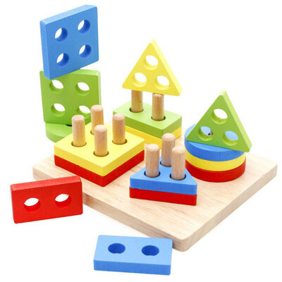 

YIWULAKids Baby Wooden Learning Geometry Educational Toys Puzzle 3D IQ Puzzle For Kids