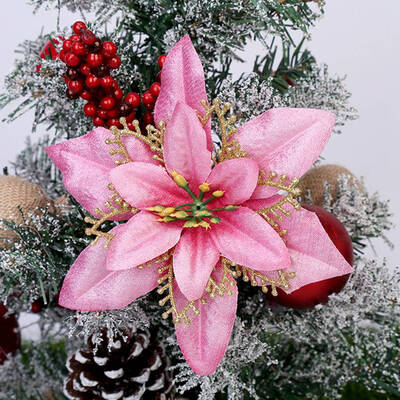 

Christmas Artificial Flowers Christmas Tree Ornaments Xmas Flowers Christmas Tree Decoration Flower