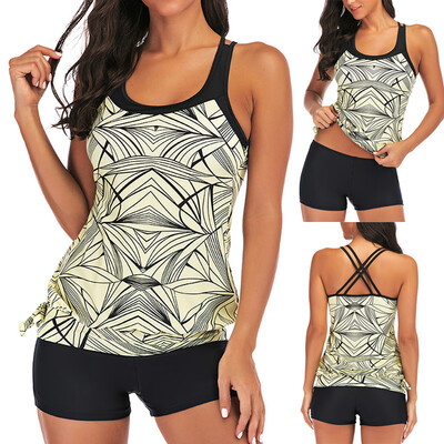 

Saidsome Women Tankini Sets With Ladies Dot Print Bikini Set Swimwear Push-Up Padded Bra