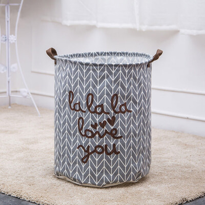 

Gobestart Waterproof Canvas Laundry Clothes Basket Storage Basket Folding Storage Box A