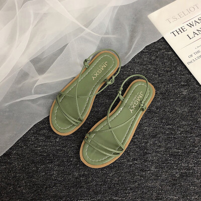 

Roman Sandals Fairy Wind Student Summer Korean Version Baitao Beach Shoes with Soft Flat Bottom