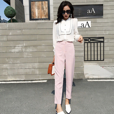 

Harem Pants Women Office Ladies Summer Ol Pants Casual Pants Elastic High Waist Slim Work Pants Plus Size 3XL Trousers