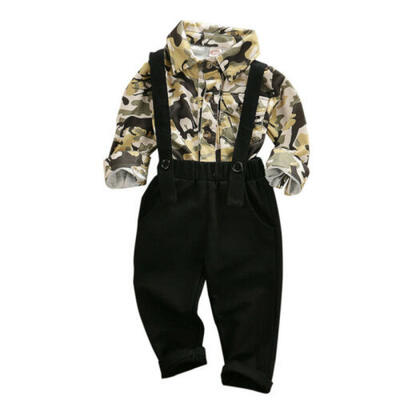 

Newborn Kids Baby Boy Camouflage Clothing Romper ShirtBib Pants Outfit Set