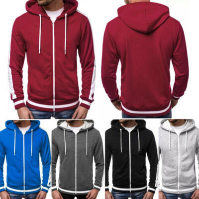 

US Mens Hooded Sweatshirt Brushed Fleece Hoodie Zip Up Hoody Top Plain -3XL