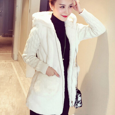 

Tailored Women Winter Cardigan Knitting Plush Hoodies Jacket Warm Outerwear Coat