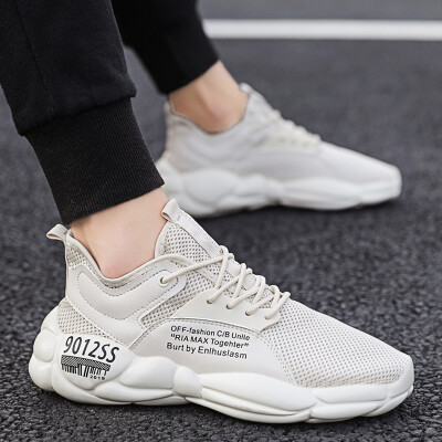 

Spiritual society guys summer mens sports&leisure breathable Korean version of the trend of old white shoes running tide shoes mens shoes