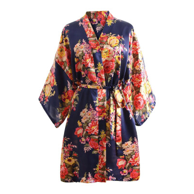 

Toponeto Women Sexy Print Blossom Kimono Dressing Gown Bath Robe Lingerie Nightdress