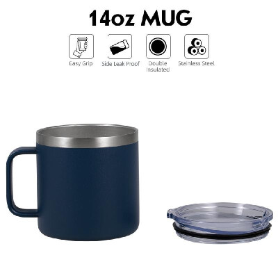 

Mug Cup with Handle 14oz Cup with Lid Stainless Steel Coffee Cup for Drinks Tea Milk Coffee Water Cup