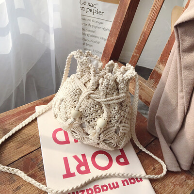 

Ins womens bag Korean-style wool-knitting bucket bag mini-bag new style single-shoulder oblique-type bag