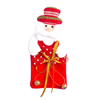 

Christmas Tree Hanging Ornaments Xmas Santa Kids Candy Gift Bag wBowknot Bell Festival Party Xmas Decorations
