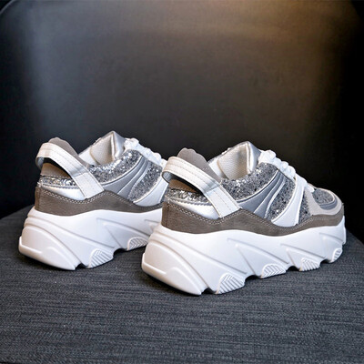 

Ins Torre Shoe Women Spring Korean Fashion Sequin Sponge Cake Thick Bottom Super Fire Leisure Sports Shoe Tide
