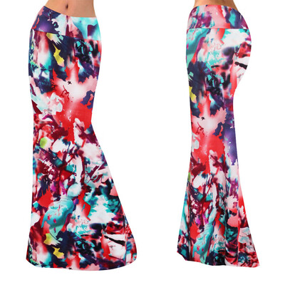 

Roseonmyhand Women Daily Summer Bohemia High Waist Print Beach Wrap Maxi Long Skirt