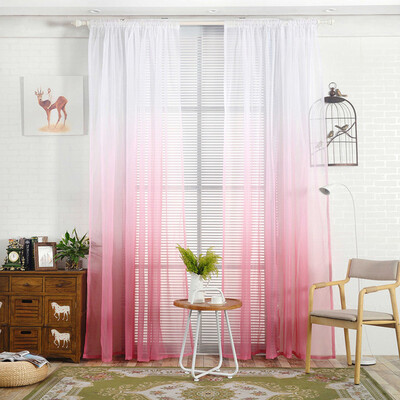 

Toponeto Gradient Sheer Curtain Tulle Window Voile Drape Valance Smooth Panel Fabric