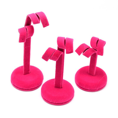 

Mix Iron Earring Display Stand Jewelry Display Rack Jewelry Tree Stand with Wooden Base Fuchsia 1015x5cm