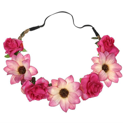 

Women Girl Flower Garland Headband Beauty Hair Accessories Flower Head wear New