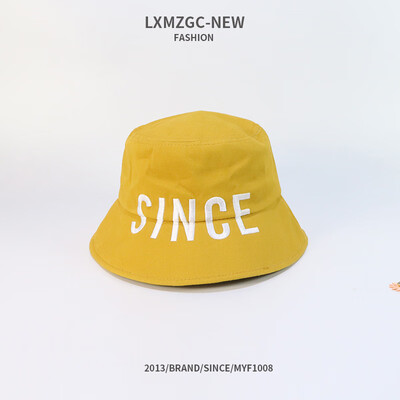 

Womens new hat spring&summer Korean thin basin hat letter splicing fashion fisherman hat Japanese original sun hat