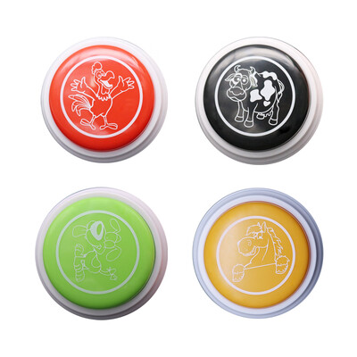 

Animal Sound Box Round Squeeze Button Dog Chicken Cow Horse Sound OrangeBlackGreenRed