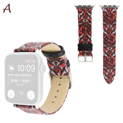 

〖Follure〗Leather Floral Pattern Printed Replaceable Band For Apple Watch 4321 3840mm