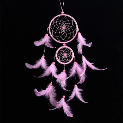 

Toponeto Handmade Lace Dream Catcher Feather Bead Hanging Decoration Ornament Gift