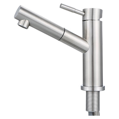 

Pull Out Kitchen Faucets Single-Handle Rotatable Pull Down Bathroom Sink Sprayer Ceramic Valve Stainless Steel Brushed Nickel Wate