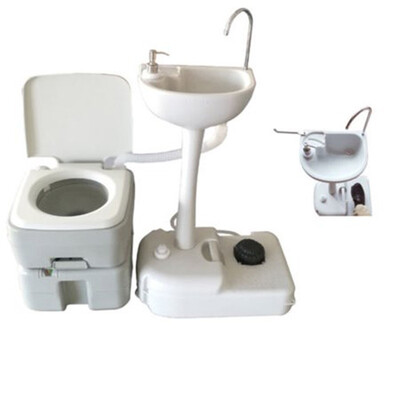 

Ktaxon Outdoor Camping Hiking 20L Portable Toilet Flush Potty Commode with Wash Basin