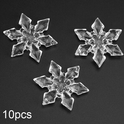 

10pcs Acrylic Clear Crystal Xmas Pendant Snowflake Ornament Party Decor 45mm