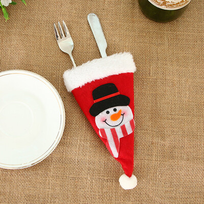 

Tailored Christmas Decorative Tableware Fork Set Christmas Hat Storage Tool
