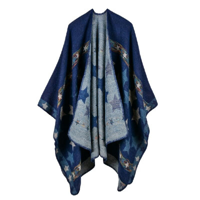 

New Women Knitted Poncho Cape Star Oversized Cardigan Sweater Long Shawl Scarf Cashmere Pashmina