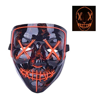 

LEDs Glowing Face Flash Masks Different Light Modes with Batterys Case Controller Head Cover for Halloween Festival Halloween Fest