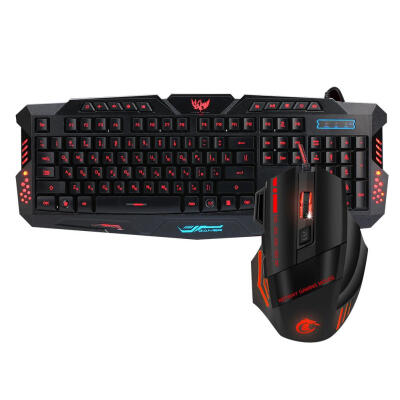 

HXSJ J20 USB Wired Backlight Gaming Keyboard 3200DPI Adjustable Mouse Kit