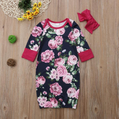 

Family Flower Matching Robe And Swaddle Set Mother & Baby Pajamas Sleepsack