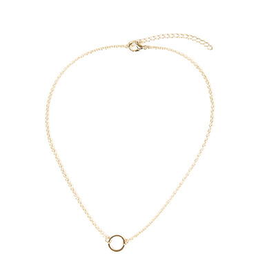 

New Simple Boho Round Small Circle Chain Chokers Necklaces Vintage Gold Color Necklaces For Women Girl Collars