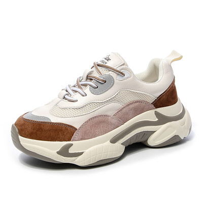 

LZJ Women Chunky Sneakers 2019 New Fashion Women Soft Bottom Female Platform Shoes Beige Casual Grey Woman Vulcanize Dad Shoes