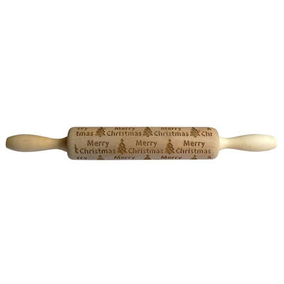 

Christmas Embossing Rolling Pin Cookies Biscuit Dough Engraved Roller Stick