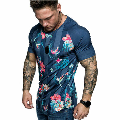 

Mens Casual Gym Summer Slim Fit Short Sleeve Muscle Tee Tops T-shirt Blouse