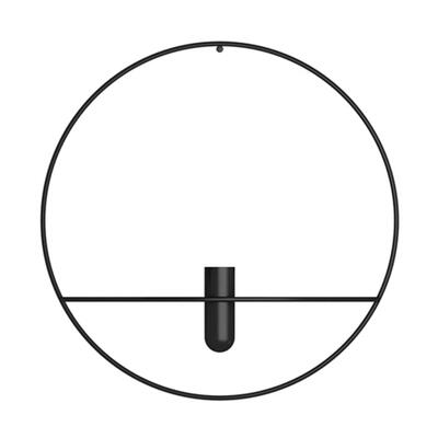 

Metal Candle Holder Geometric Round Candlestick Wall Mounted Crafts Decor