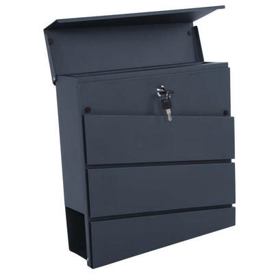 

Greensen Black Iron Wall Mounted Locking Twill Weave Pattern Mailbox with 2Pcs Keys