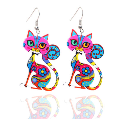 

Owl Earrings Big Long Dangle Earring Pattern Fashion Jewelry
