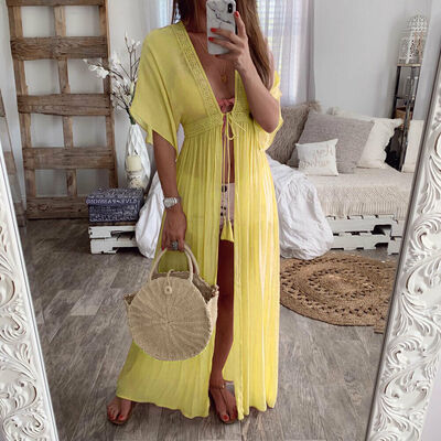 

Women Summer Chiffon Bikini Cover Up Swimwear Bathing Suit Beach Dress Long Maxi