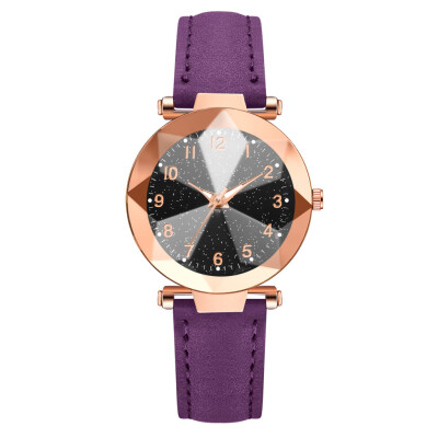 

Luxury Starry Sky Watch Women Clock Ladies Leather Strap Wristwatches Fashion Quartz Watches Bayan Kol Saati Montre Femme 2019